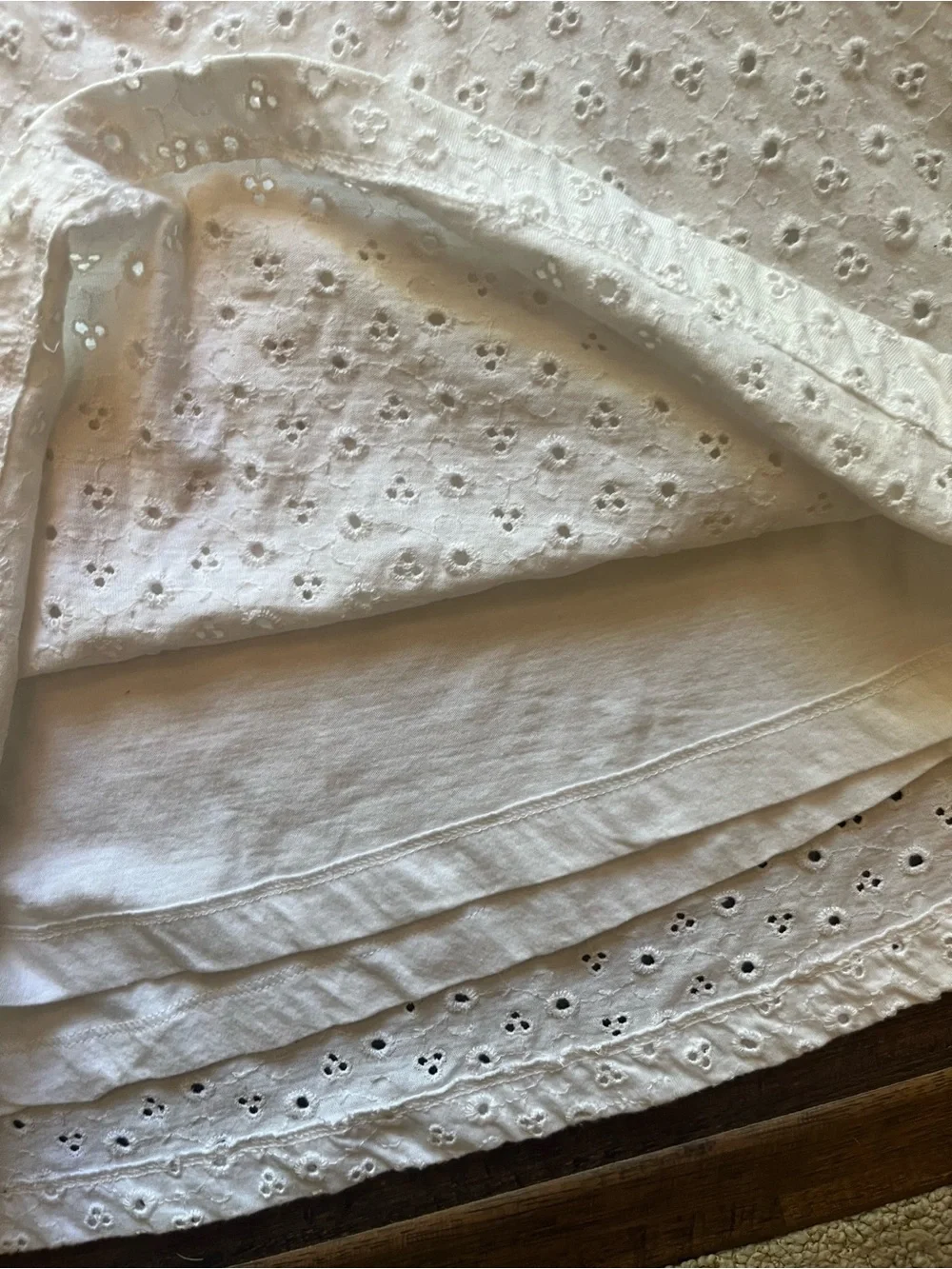 Free People White Eyelet Apricot Rose Dress